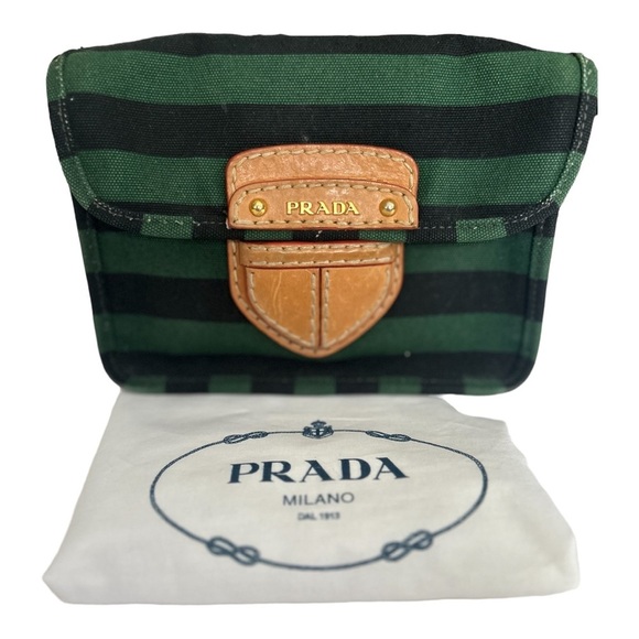 Prada stripe canvas crossbody bag - Picture 1 of 17